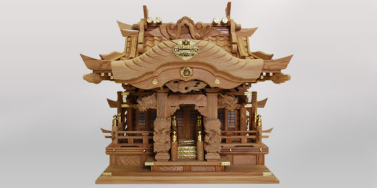 神棚三社<br>瓦屋根造り 入母屋型の画像